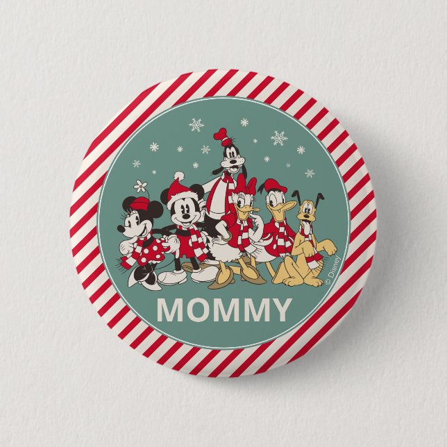 Mickey & Friends Winter Baby Shower Button (Front)