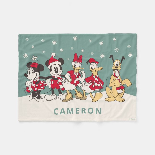 Mickey & Friends Winter Baby Shower Fleece Blanket (Front (Horizontal))