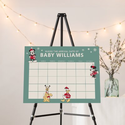 Mickey &amp; Friends Winter Baby Shower Foam Board