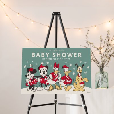 Mickey &amp; Friends Winter Baby Shower Foam Board