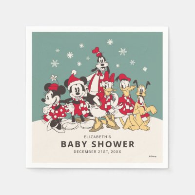 Mickey &amp; Friends Winter Baby Shower Napkins