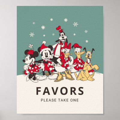 Mickey &amp; Friends Winter Baby Shower Poster