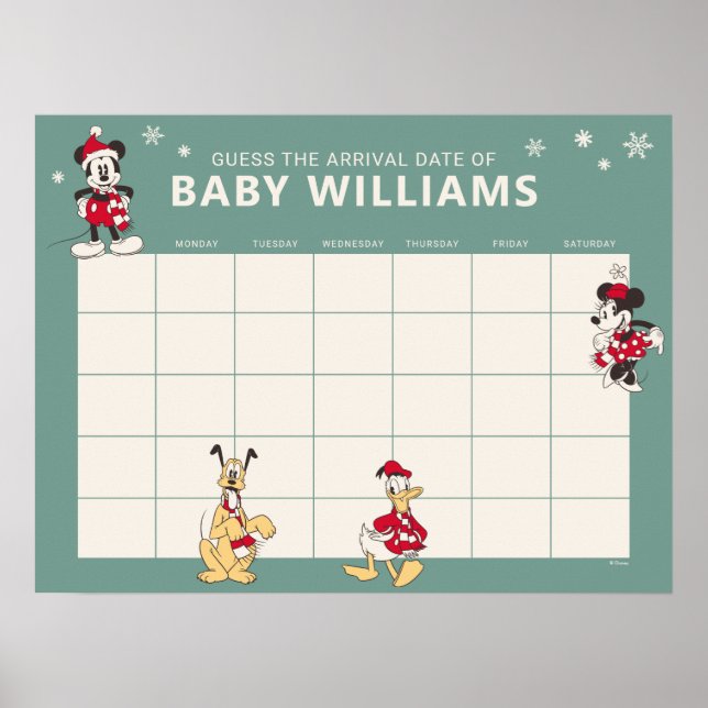 Mickey & Friends Winter Baby Shower Poster (Front)