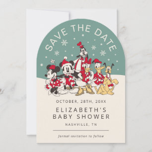 Mickey & Friends Winter Baby Shower Save The Date