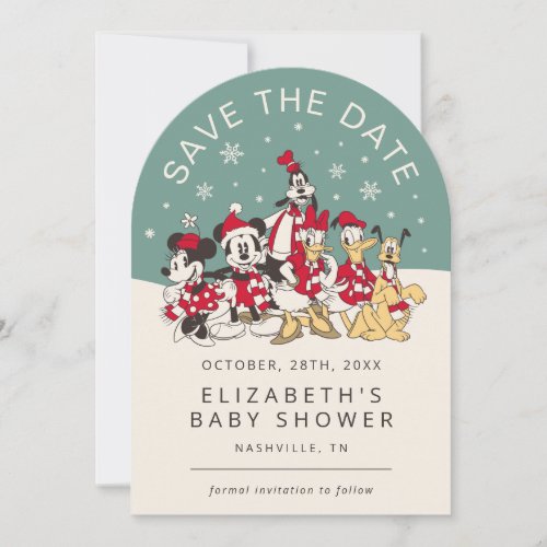 Mickey & Friends Winter Baby Shower Save The Date