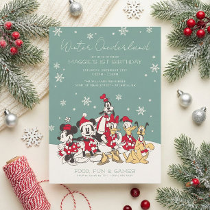 Mickey & Friends Winter Onederland 1st Birthday Invitation