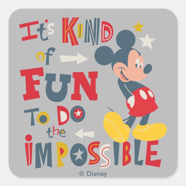 Mickey | Fun To Do The Impossible 2 Square Sticker (Front)
