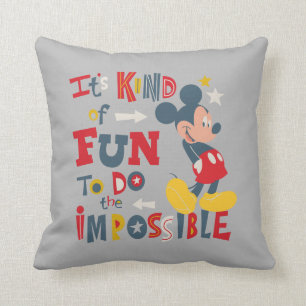 Mickey Fun To Do The Impossible 2 Throw Pillow