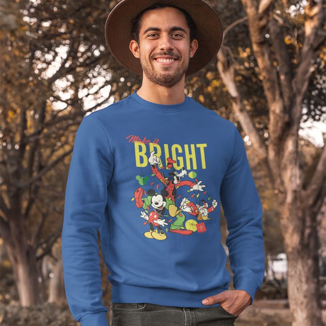 Mickey, Goofy, Donald | Make it Bright Sweatshirt (Person wearing sweater)
