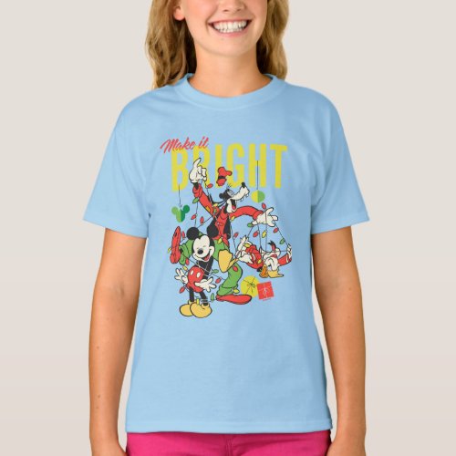 Mickey Goofy Donald  Make it Bright T_Shirt