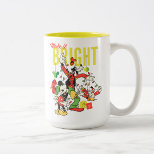Mickey, Goofy, Donald Make it Bright Two-Tone Coffee Mug