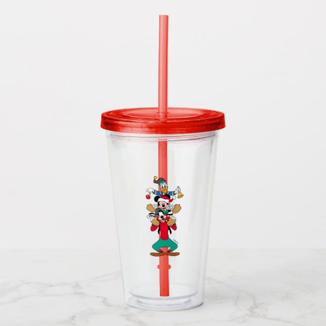 Mickey, Goofy & Donald | Ready for Christmas Acrylic Tumbler (Front)