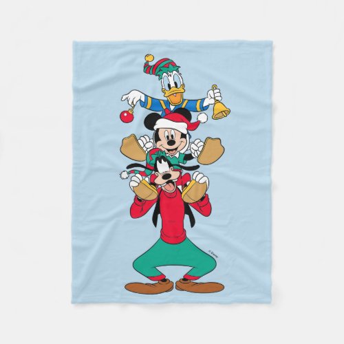Mickey Goofy  Donald  Ready for Christmas Fleece Blanket