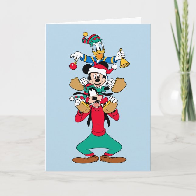 Mickey, Goofy & Donald | Ready for Christmas Holiday Card (Front)
