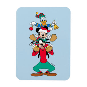 Mickey, Goofy & Donald Ready for Christmas Magnet