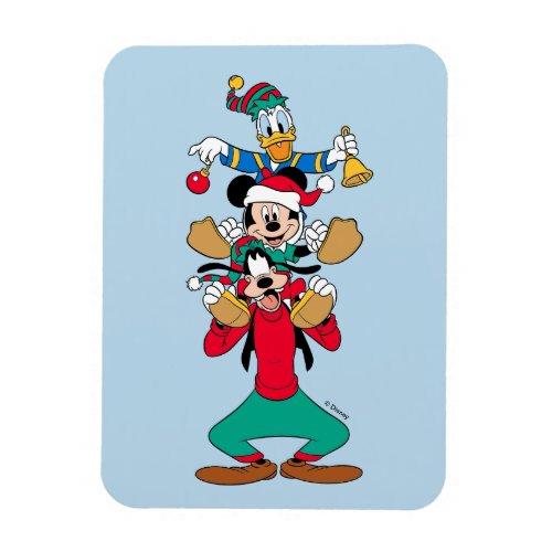 Mickey Goofy  Donald  Ready for Christmas Magnet