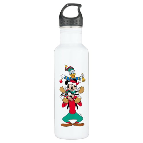 Mickey Goofy  Donald  Ready for Christmas Stainless Steel Water Bottle
