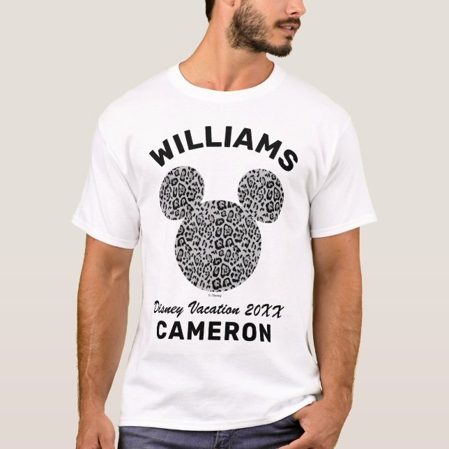 Mickey Grey Cheetah | Family Vacation and Year T-Shirt (Front)