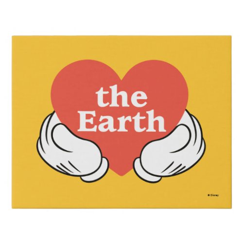 Mickey Hands  Love the Earth Faux Canvas Print