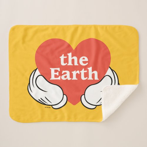 Mickey Hands  Love the Earth Sherpa Blanket
