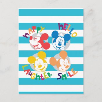 Mickey - Happy Hello Laughter Smile Postcard by MickeyAndFriends at Zazzle