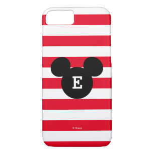 Mickey Head Silhouette Striped Pattern Monogram iPhone 8/7 Case