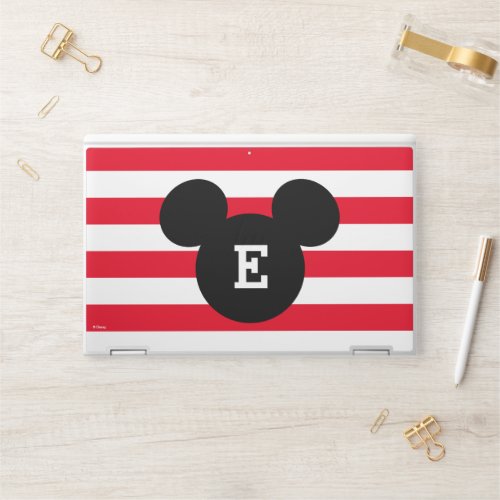 Mickey Head Silhouette Striped Pattern  Monogram HP Laptop Skin