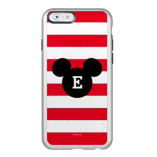 Mickey Head Silhouette Striped Pattern | Monogram Incipio Feather® Shine iPhone 6 Case