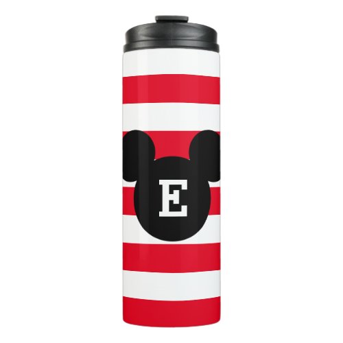 Mickey Head Silhouette Striped Pattern  Monogram Thermal Tumbler