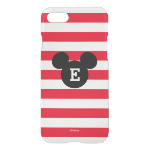 Mickey Head Silhouette Striped Pattern Monogram iPhone SE/8/7 Case
