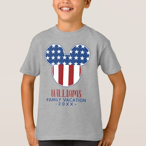 Mickey Icon | 4th of July Family Vacation T-Shirt - Going on a Disney 4th of July Vacation?  Customize these Disney shirts for the whole family by adding your family name, year or custom text.