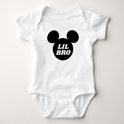 Mickey Icon  Lil Bro Little Brother Baby Bodysuit