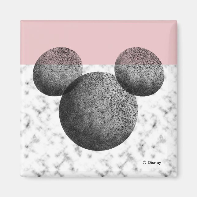 Mickey Icon | Pink & Marble Magnet (Front)