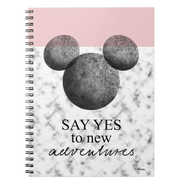 Mickey Icon | Pink & Marble Notebook (Front)
