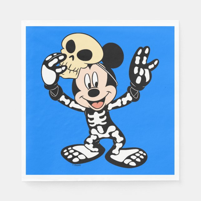 Mickey in Halloween Skeleton Costume Napkins (Front)