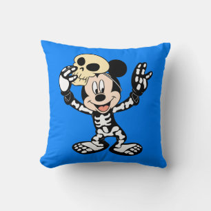 Mickey in Halloween Skeleton Costume Throw Pillow