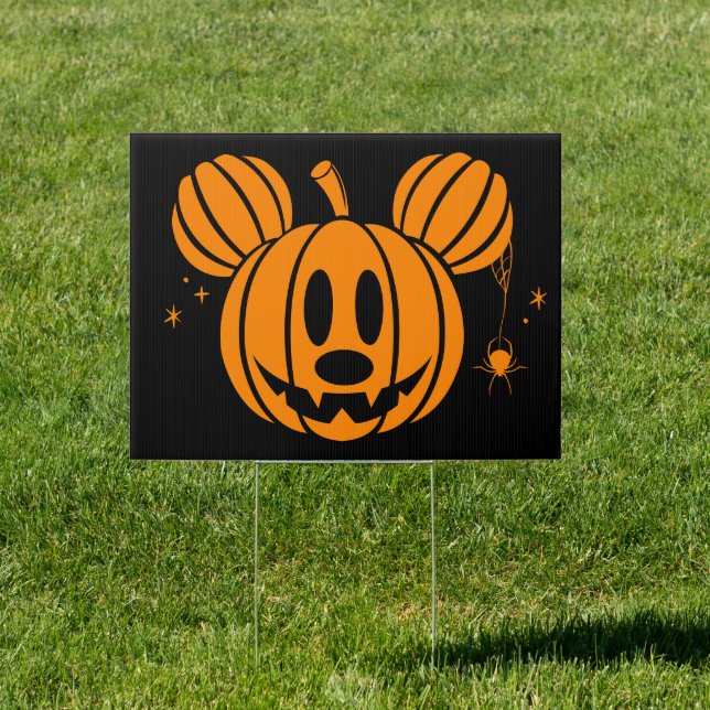 Mickey Jack-o'-lantern Sign (Insitu)