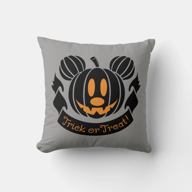 Mickey Jack-o'-Lantern | Trick or Treat Throw Pillow (Front)