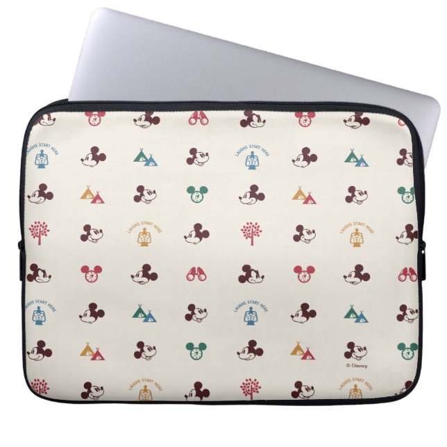 Mickey | Laughs Start Here Pattern Laptop Sleeve (Front)