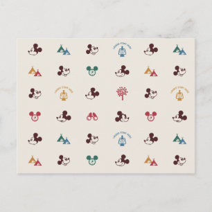 Mickey Laughs Start Here Pattern Postcard