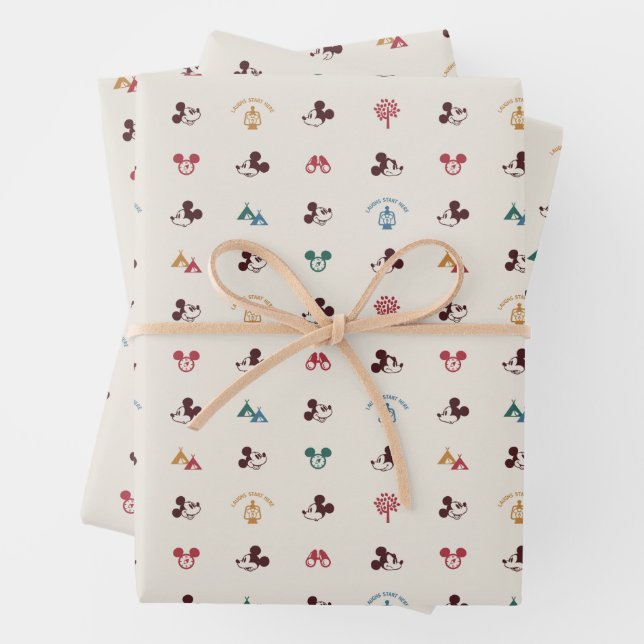 Mickey | Laughs Start Here Pattern Wrapping Paper Sheets (In situ)