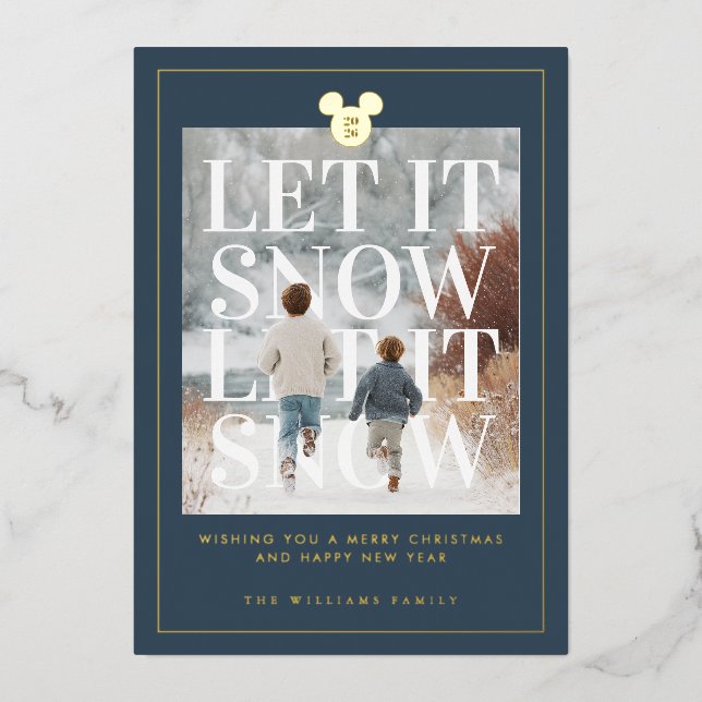 Mickey Let It Snow Holiday Photo (Front)