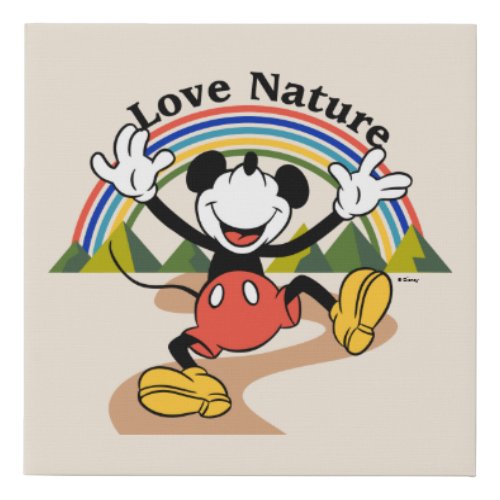Mickey  Love Nature Faux Canvas Print