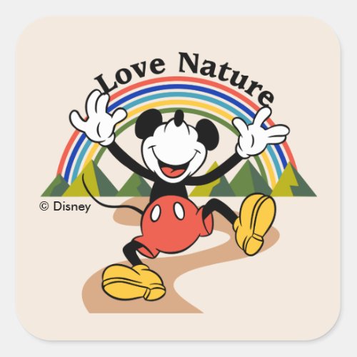 Mickey  Love Nature Square Sticker