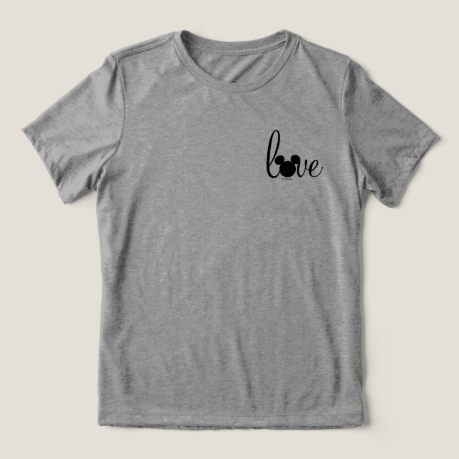 Mickey Love Script Tri-Blend Shirt (Design Front)