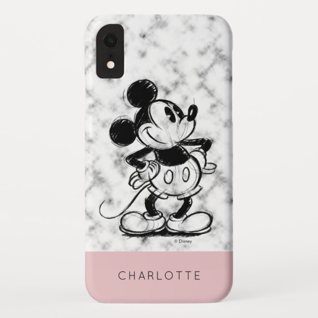 Mickey | Marble - Add Your Name Case-Mate iPhone Case (Back)