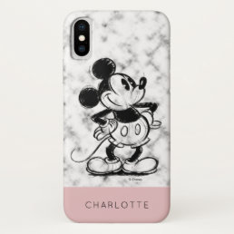 Mickey | Marble - Add Your Name iPhone XS Case