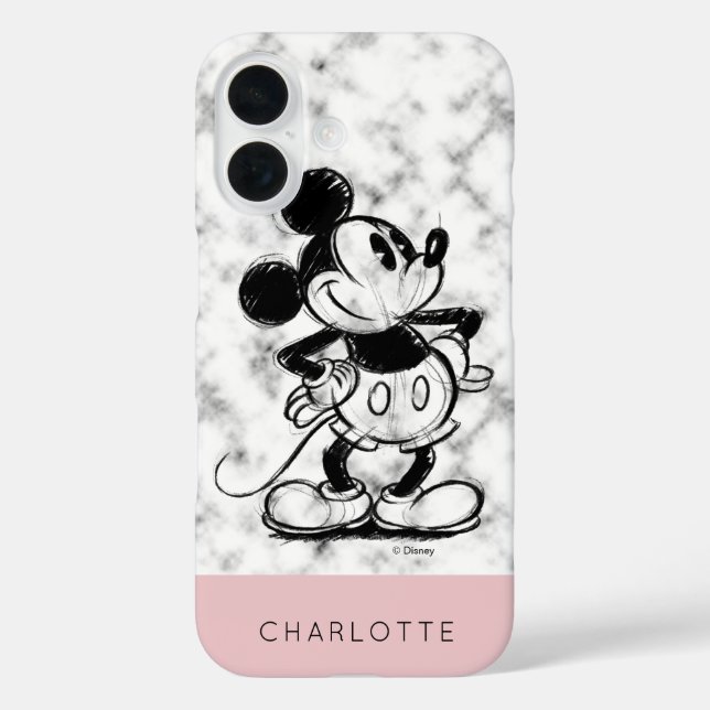 Mickey | Marble - Add Your Name Case-Mate iPhone Case (Back)