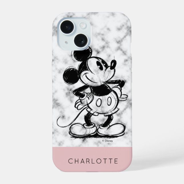 Mickey | Marble - Add Your Name Iphone Case (Back)