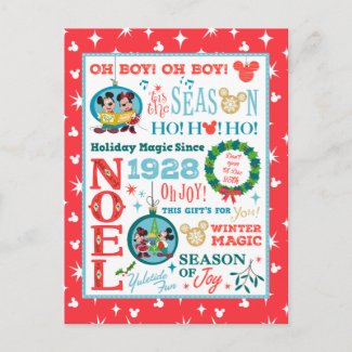 Mickey | Merry Christmas Holiday Postcard